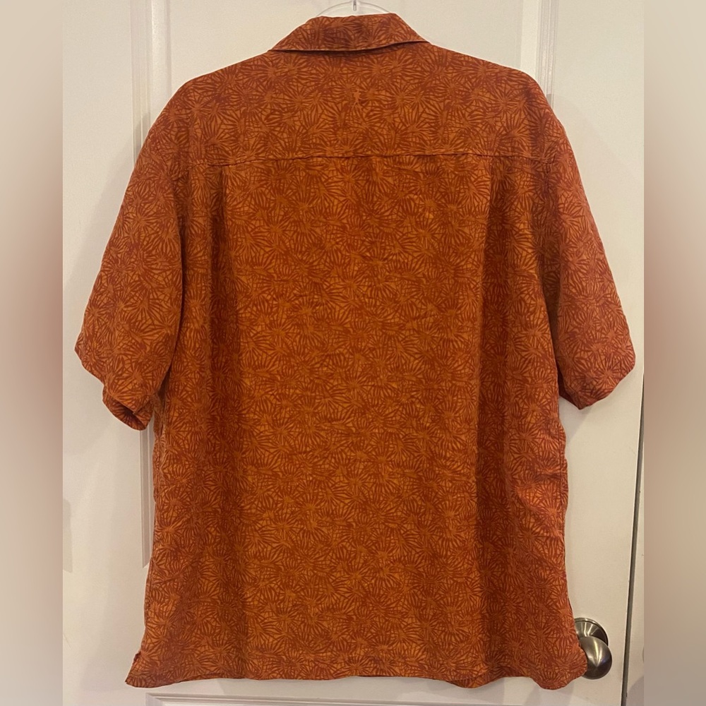 Royal Robbins Short Sleeve Button Up Shirt Sz L Two-tone Orange Print - Picture 3 of 7